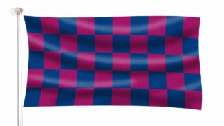 Chequered Claret and Blue Flag