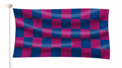 Chequered Claret and Blue Flag