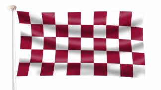 Chequered Maroon and White Flag