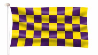 Chequered Purple and Gold Flag