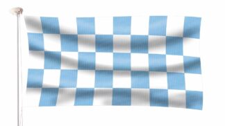 Chequered Sky Blue and White Flag