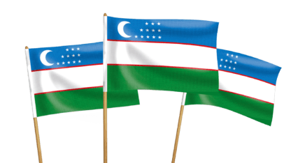 Uzbekistan Handwaving Flags
