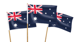 Australia Handwaving Flags