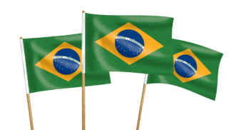 Brazil Handwaving Flags