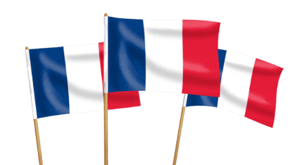 France Handwaving Flags