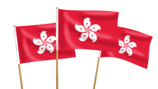 Hong Kong Handwaving Flags