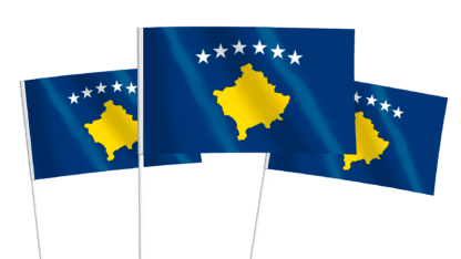 Kosovo Handwaving Flags