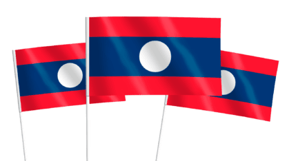 Laos Handwaving Flags