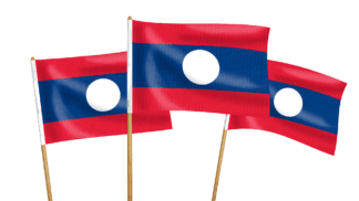 Laos Handwaving Flags