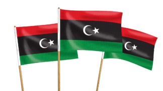Libya Handwaving Flags