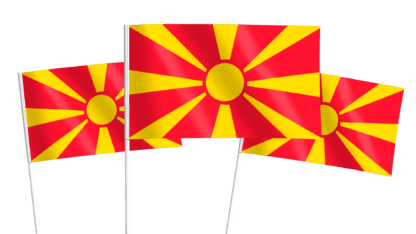 North Macedonia Handwaving Flags