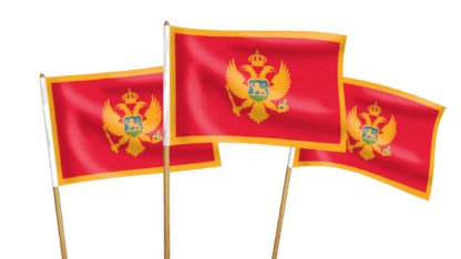 Montenegro Handwaving Flags