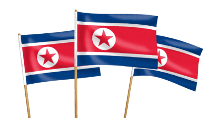North Korea Handwaving Flags