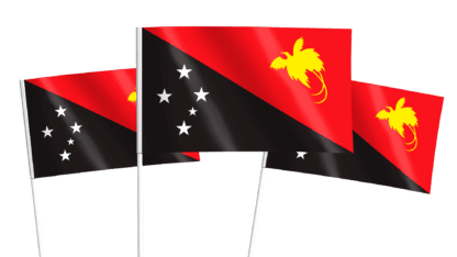 Papua New Guinea Handwaving Flags