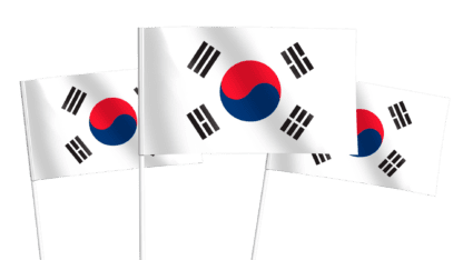 South Korea Handwaving Flags