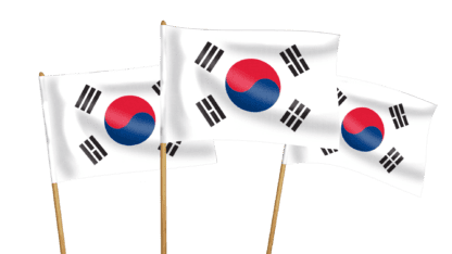 South Korea Handwaving Flags