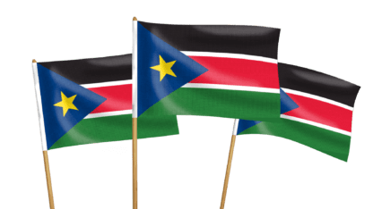 South Sudan Handwaving Flags