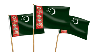 Turkmenistan Handwaving Flags