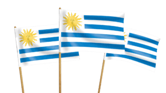 Uruguay Handwaving Flags