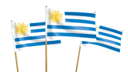 Uruguay Handwaving Flags