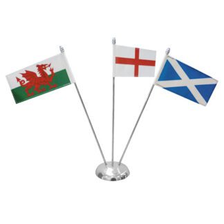 Triple National And Regional Table Flags