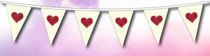 Valentines Red Scribbled Heart Bunting