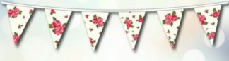 White Floral Bunting