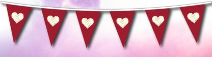 Valentines White Scribbled Heart Bunting