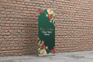 Traditional Green Christmas Custom Roller Banner