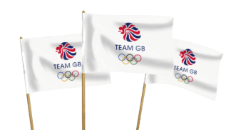 Team GB White Handwaving Flags